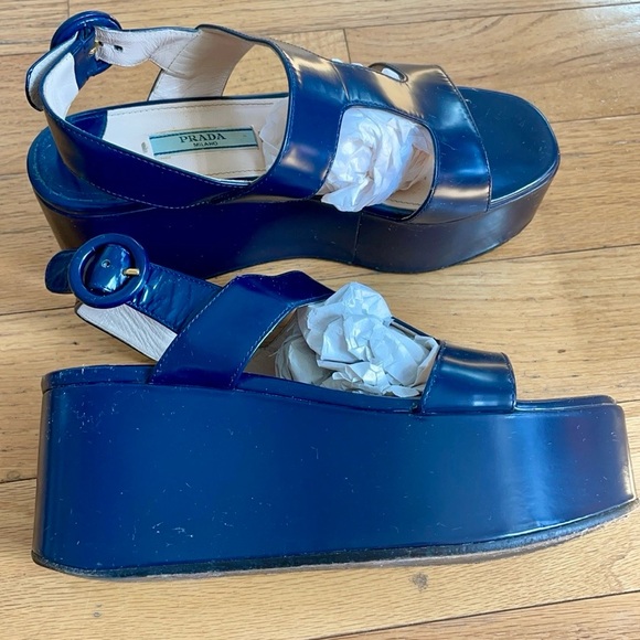 Prada navy platform sandals - 36 - Picture 4 of 5